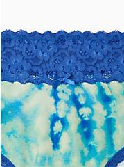 Wide Lace Trim Cheeky Panty - Cotton Tie Dye Blue, BOLTS TIE DYE: BLUE, alternate