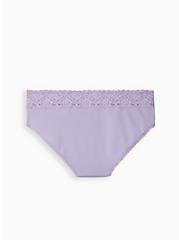 Plus Size Wide Lace Hipster Panty - Cotton Lavender, LAVENDER, alternate