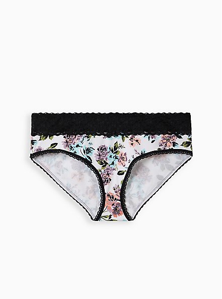 Wide Lace Hipster Panty - Floral White, PINKY SWEAR FLORAL: WHITE, hi-res