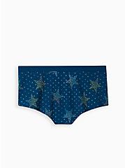 Plus Size Boyshort Panty - Cotton Stars Blue, GLOW STAR CLUSTERS, alternate