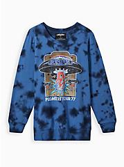 Crew Sweatshirt - Cozy Fleece Boston Tie Dye Blue, BLUE, hi-res