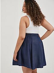 Plus Size High Waist A-Line Skirt - Chambray Blue, CHAMBRAY, alternate