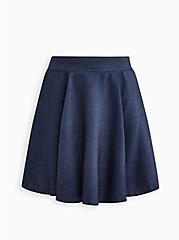 Plus Size High Waist A-Line Skirt - Chambray Blue, CHAMBRAY, hi-res