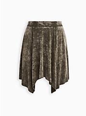 Handkerchief Mini Skirt - Super Soft Wash Olive, DEEP DEPTHS, hi-res