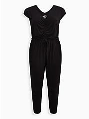 Super Soft Dolman Sleeve Jumpsuit, DEEP BLACK, hi-res