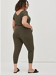 Plus Size Dolman Sleeve Jumpsuit - Super Soft Olive, DEEP DEPTHS, alternate