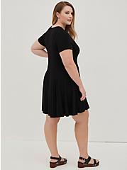 Lace Inset Trapeze Dress - Super Soft Black, DEEP BLACK, alternate