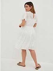 Flutter Skater Dress - Gauze & Lace White, CLOUD DANCER, alternate