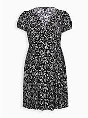 Plus Size Surplice Mini Dress - Studio Knit Heart Black, HEARTS - BLACK, hi-res