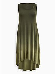 Plus Size Hi-Lo Maxi Dress - Super Soft Dip Dye Olive & Black, DIP DYE, hi-res