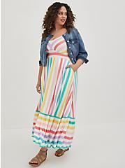 Plus Size Tiered Maxi Dress - Super Soft Stripe Multi, STRIPE - MULTI, hi-res