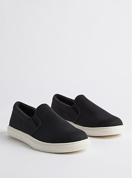 Plus Size Slip-On Sneaker - Canvas Black (WW), BLACK, hi-res
