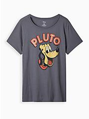 Plus Size Disney Mickey & Friends Distressed Top - Triblend Jersey Pluto Grey, DARK GREY, hi-res