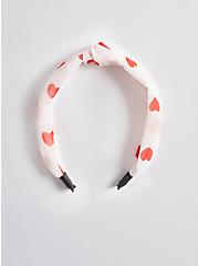 Plus Size Headband - Heart Print Knot, , hi-res