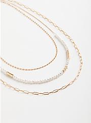 Rope & Link Chain Layered Necklace -  Gold Tone , , alternate