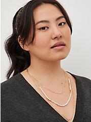 Plus Size Rope & Link Chain Layered Necklace -  Gold Tone , , hi-res
