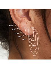 Hoop & Linear Earring Set of 3 - Hematite Tone, , alternate