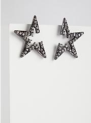 Pave Star Statement Earring - Hematite Tone, , hi-res