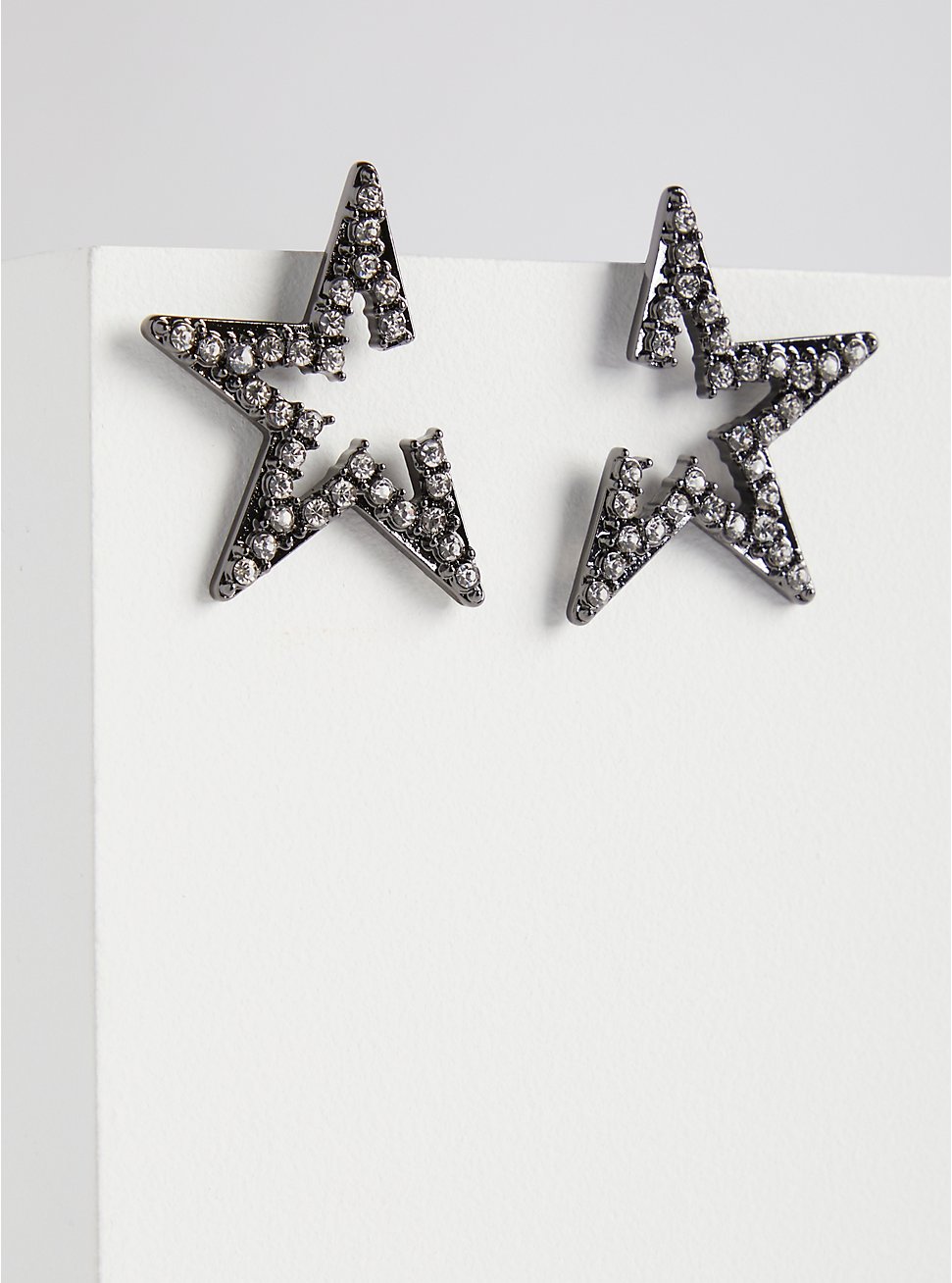 Pave Star Statement Earring - Hematite Tone, , hi-res