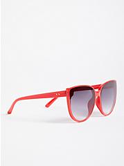 Cateye Sunglasses - Smoke Lens Red, , alternate