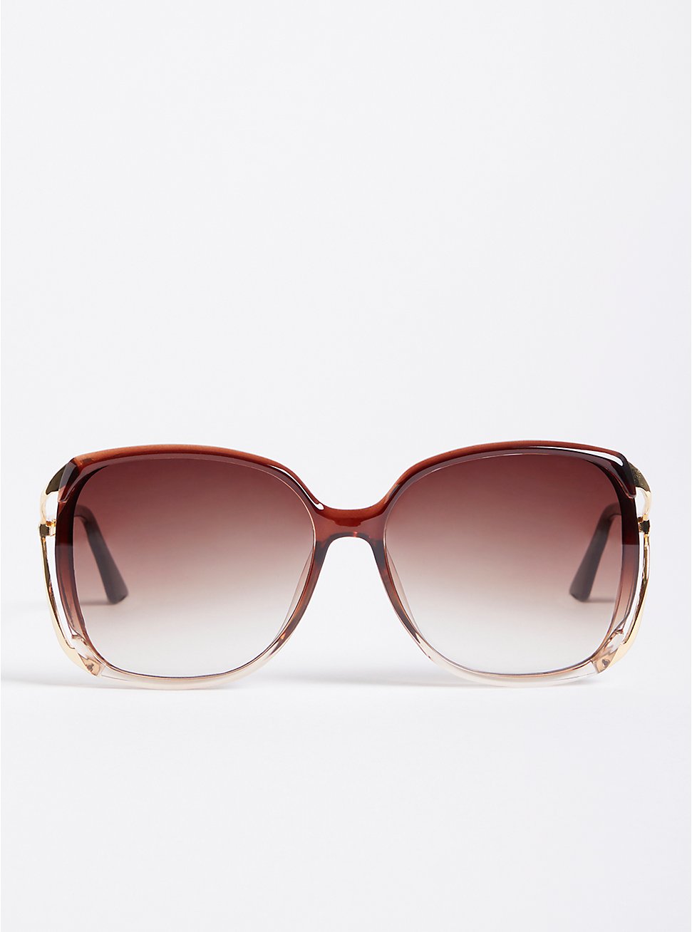 Oversized Square Sunglasses - Neutral with Side Cut Out, , hi-res
