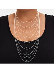 Plus Size Necklace with Quartz Pendant - Gold Tone , , alternate