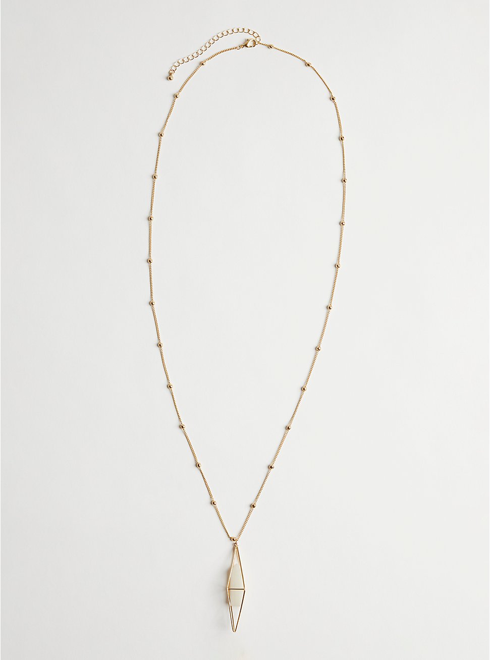 Plus Size Necklace with Quartz Pendant - Gold Tone , , hi-res