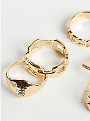 Link Ring Set of 7 - Gold Tone, GOLD, alternate