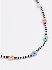 Floral Beaded Necklace - Multi Color , , alternate