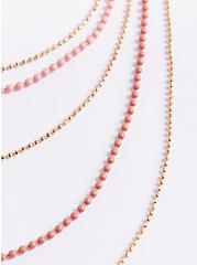 Multi Layered Necklace - Coral & White, , alternate