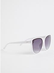Cateye Sunglasses - White with Gradient Smoke Lens, , alternate