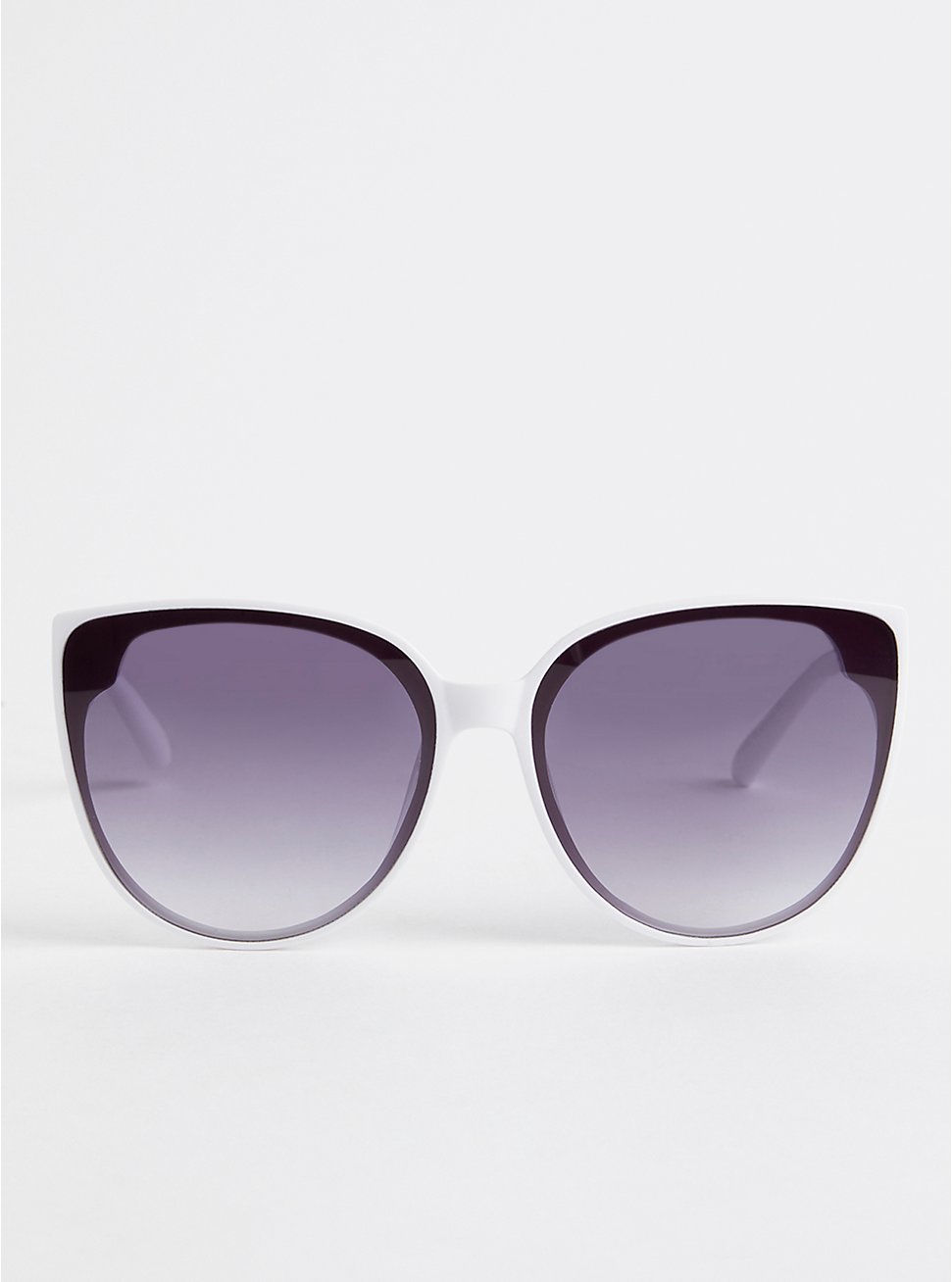 Cateye Sunglasses - White with Gradient Smoke Lens, , hi-res