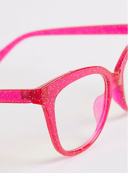 Cat Eye Bluelight Glasses - Hot Pink, , alternate
