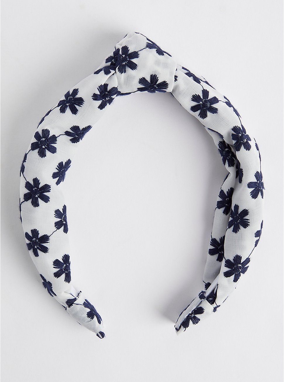 Plus Size Headband - Floral Knot Navy & White, , hi-res