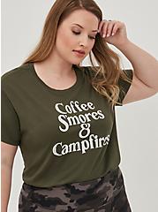 Plus Size Happy Camper Campfire Tee - Performance Cotton Olive, DEEP DEPTHS, alternate