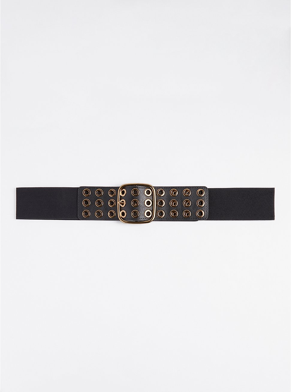 Plus Size Belts With Multi Grommets - Black Stretch, BLACK, hi-res
