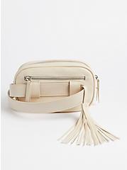 Belt Bag with Tassel - Faux Leather Quilted Cream, TAN/BEIGE, alternate