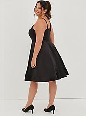 Plus Size Sweetheart Fit & Flare Dress - Dream Satin Black , DEEP BLACK, alternate