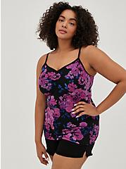 Cinch Front Cami - Foxy Floral Black, OTHER PRINTS, alternate