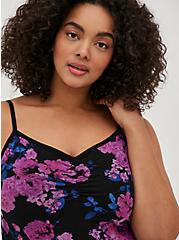 Cinch Front Cami - Foxy Floral Black, OTHER PRINTS, alternate