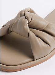 Plus Size Twist Knot Slide - Faux Leather Olive (WW), OLIVE, alternate