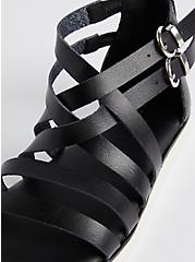 Gladiator Sandal - Faux Leather Black (WW), BLACK, alternate