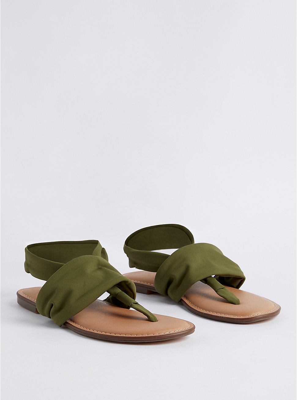Plus Size T-Strap Sandal - Stretch Olive (WW), OLIVE, hi-res