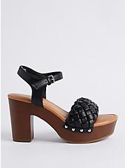Woven Wood Heel Sandal (WW), BLACK, alternate