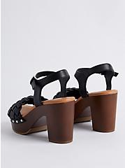 Plus Size Strappy Heel - Faux Leather Black (WW), BLACK, alternate