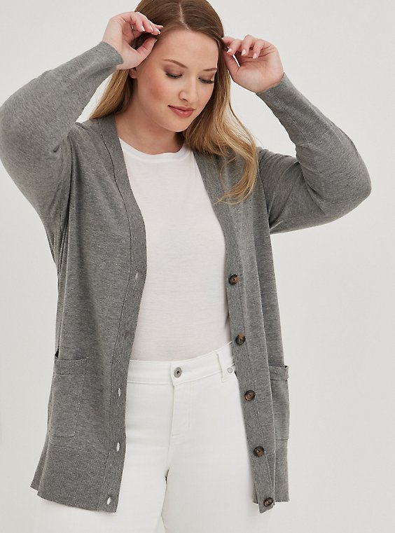 Chaqueta Punto Mujer Essentials Lightweight Open-Front Cardigan Sweater 