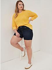 Plus Size Drop Shoulder Pullover - Acrylic Yellow, YELLOW, alternate