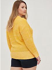 Plus Size Drop Shoulder Pullover - Acrylic Yellow, YELLOW, alternate