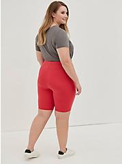 Plus Size Bike Short - Berry Red, RED, alternate