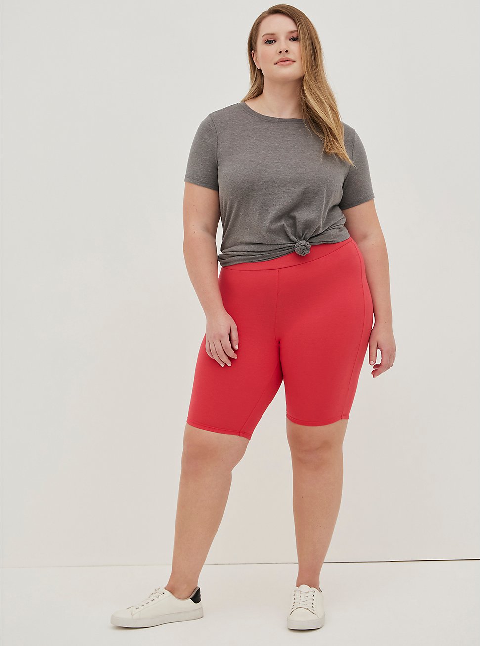 Plus Size Bike Short - Berry Red, RED, hi-res